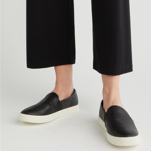 Vince Shoes - Vince Black Blair Slip On Leather Sneaker Black Women’s 8.5